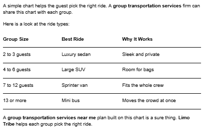Group transportation with a Mercedes Sprinter van