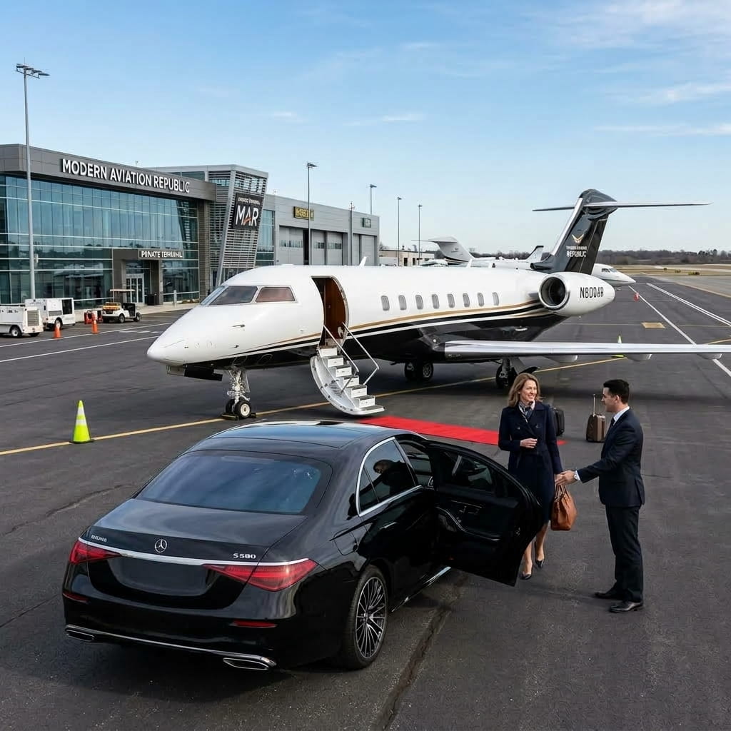 Private Aviation Transportation at Modern Aviation Republic Airport